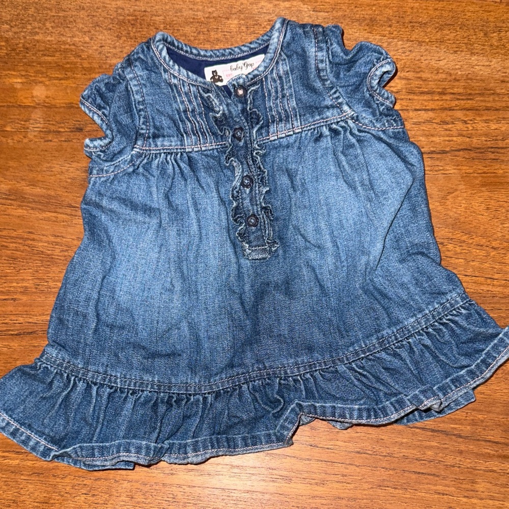 GAP Denim Blue Ruffle Baby Dress